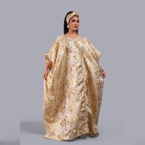 Elegant Gold Kaftan Boubou Dress